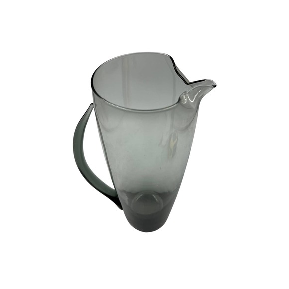 Vintage Morgantown Glass NORMANDIE Smoke Gray 10" Cocktail Pitcher - Picture 5 of 8